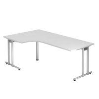 Winkeltisch C-Fuß 200x120cm 90°Wei&