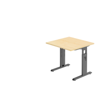 Schreibtisch C-Fu&szlig; 80x80cm Ahorn/Graphit