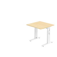 Schreibtisch C-Fu&szlig; 80x80cm Ahorn/Wei&szlig;