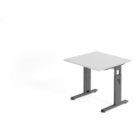 Schreibtisch C-Fuß 80x80cm Grau/Gr gallery