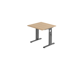 Schreibtisch C-Fuß 80x80cm Eiche/Graphit