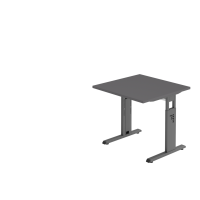 Schreibtisch C-Fuß 80x80cm Graphit/Graphit