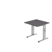 Schreibtisch C-Fuß 80x80cm Graphit/Silber