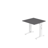 Schreibtisch C-Fuß 80x80cm Graphit/Weiß