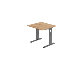 Schreibtisch C-Fuß 80x80cm Asteiche/Graphit