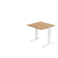 Schreibtisch C-Fuß 80x80cm Asteiche/Weiß