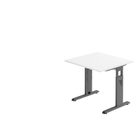 Schreibtisch C-Fu&szlig; 80x80cm Wei&szlig;/Graphit