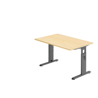 Schreibtisch C-Fuß 120x80cm Ahorn/Graphit
