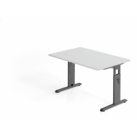 Schreibtisch C-Fuß 120x80cm Grau/G gallery