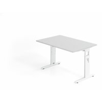 Schreibtisch C-Fuß 120x80cm Grau/W gallery