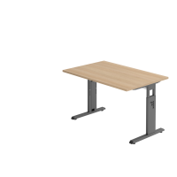Schreibtisch C-Fuß 120x80cm Eiche/Graphit