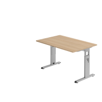 Schreibtisch C-Fuß 120x80cm Eiche/Silber