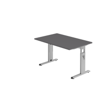 Schreibtisch C-Fuß 120x80cm Graphit/Silber