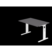 Schreibtisch C-Fuß 120x80cm Graphit/Weiß