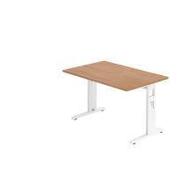 Schreibtisch C-Fuß 120x80cm Nussbaum/Weiß