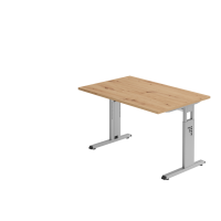 Schreibtisch C-Fuß 120x80cm Asteiche/Silber
