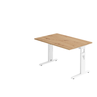 Schreibtisch C-Fuß 120x80cm Asteiche/Weiß