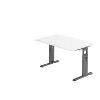 Schreibtisch C-Fuß 120x80cm Weiß/Graphit