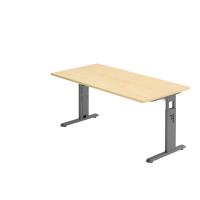 Schreibtisch C-Fuß 160x80cm Ahorn/Graphit