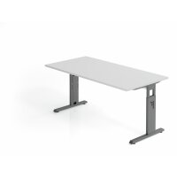 Schreibtisch C-Fuß 160x80cm Grau/G gallery