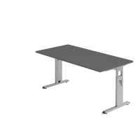 Schreibtisch C-Fuß 160x80cm Graphit/Silber