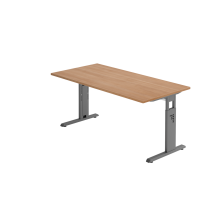 Schreibtisch C-Fuß 160x80cm Nussbaum/Graphit