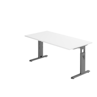 Schreibtisch C-Fuß 160x80cm Weiß/Graphit