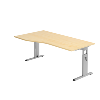 Schreibtisch C-Fuß 180x100/80cm Ahorn/Silber