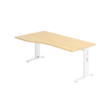 Schreibtisch C-Fuß 180x100/80cm Ahorn/Weiß