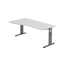 Schreibtisch C-Fuß 180x100/80cm Grau/Graphit