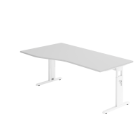 Schreibtisch C-Fuß 180x100/80cm Grau/Weiß
