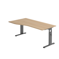 Schreibtisch C-Fuß 180x100/80cm Eiche/Graphit