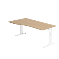 Schreibtisch C-Fuß 180x100/80cm Eiche/Weiß