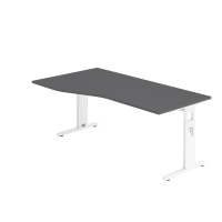 Schreibtisch C-Fuß 180x100/80cm Graphit/Weiß