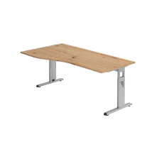 Schreibtisch C-Fuß 180x100/80cm Asteic/Silber