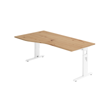 Schreibtisch C-Fuß 180x100/80cm Asteiche/Weiß