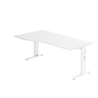 Schreibtisch C-Fuß 180x100/80cm Weiß/Weiß