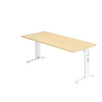 Schreibtisch C-Fuß 180x80cm Ahorn/Weiß