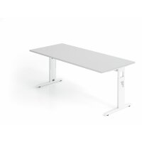 Schreibtisch C-Fuß 180x80cm Grau/W gallery