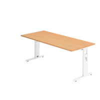Schreibtisch C-Fuß 180x80cm Buche/Weiß