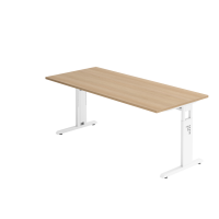 Schreibtisch C-Fuß 180x80cm Eiche/Weiß