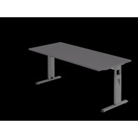 Schreibtisch C-Fu&szlig; 180x80cm Graphit/Graphit