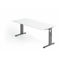Schreibtisch C-Fuß 180x80cm Wei&sz gallery
