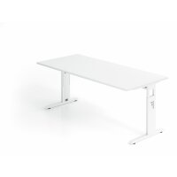 Schreibtisch C-Fuß 180x80cm Wei&sz gallery