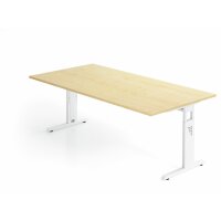 Schreibtisch C-Fuß 200x100cm Ahorn gallery