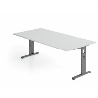 Schreibtisch C-Fuß 200x100cm Grau/ gallery