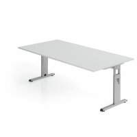 Schreibtisch C-Fuß 200x100cm Grau/ gallery