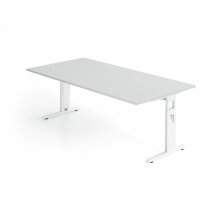 Schreibtisch C-Fuß 200x100cm Grau/ gallery