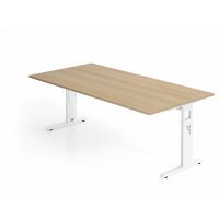 Schreibtisch C-Fuß 200x100cm Eiche gallery