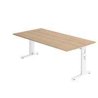 Schreibtisch C-Fuß 200x100cm Eiche/Weiß